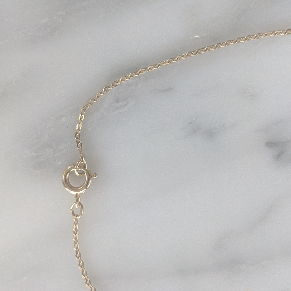 Gold plated necklace with pink crystal - Picture 3 of 4